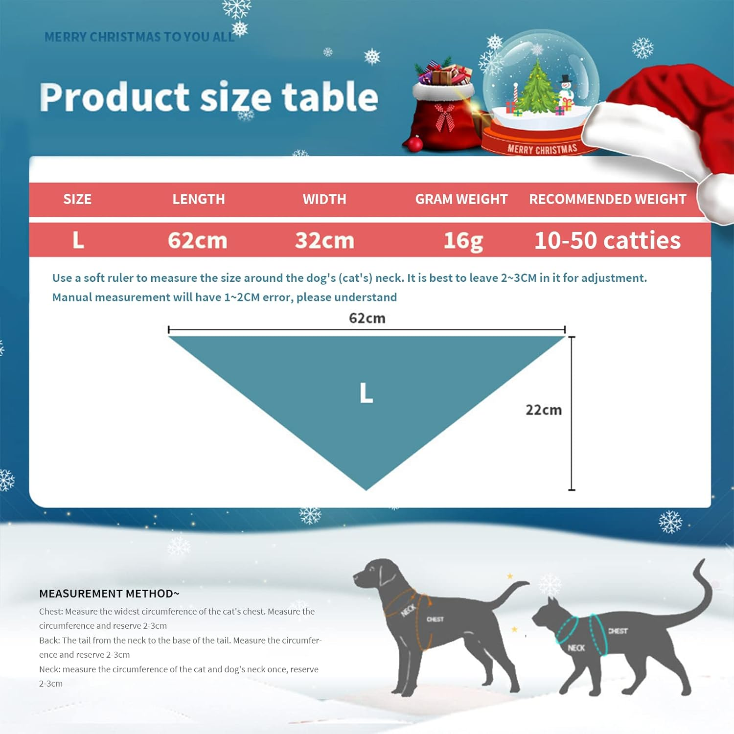 2Pcs Christmas Dog Bandanas, Triangle Washable Cat Bandana for Small Medium Large Dogs Cats, Red Green, 32*62Cm image number 5