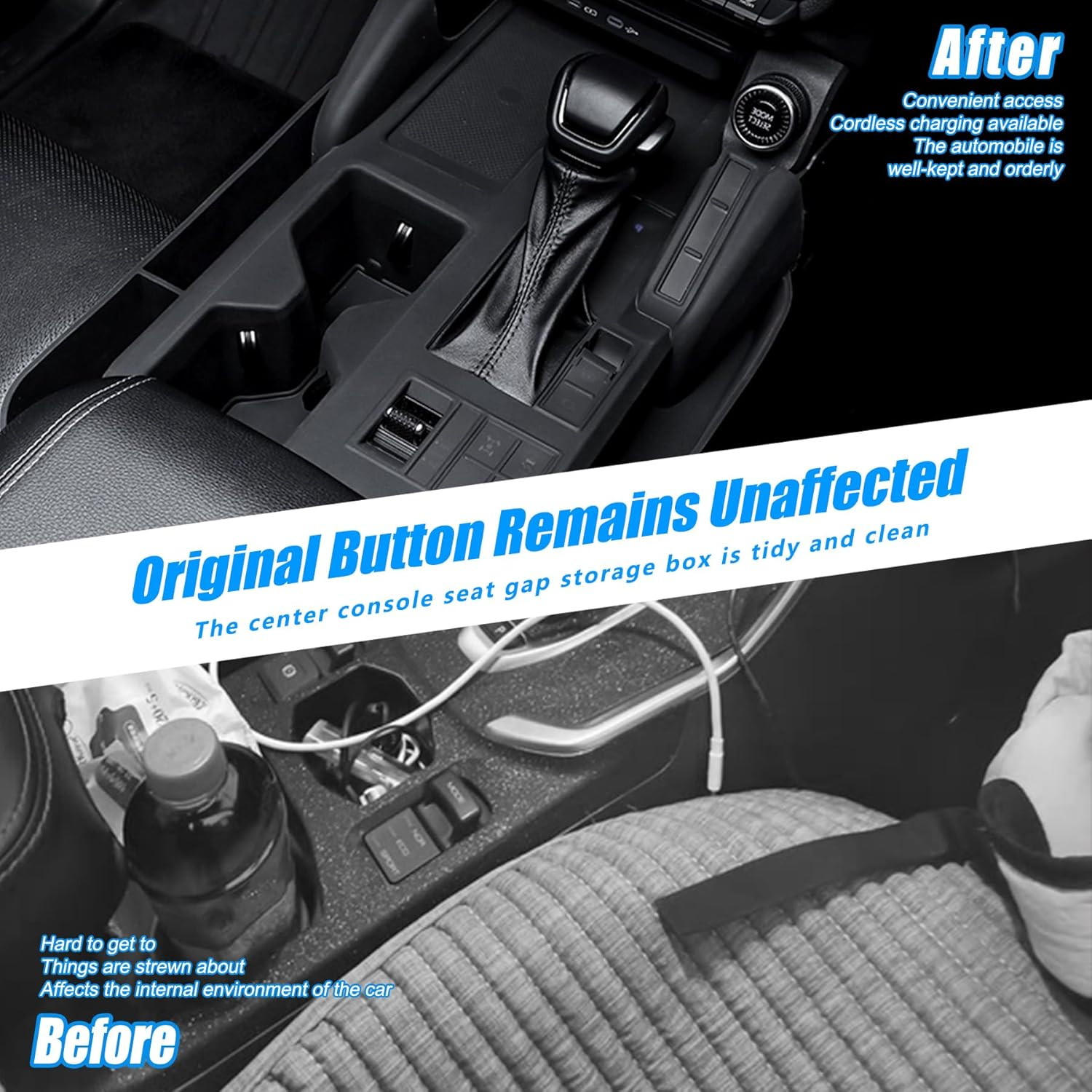 Console Silicone Storage Box Compatible with Toyota Land Cruiser 250 Prado J250 LC250 2024 2025 Accessories,Car Seat Gap Storage Box Wireless Charging Cup Holder Cover RHD image number 5