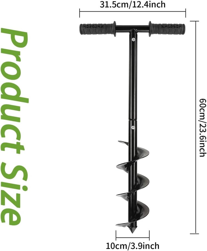 Garden Auger Drill Bit Set, Post Hole Digger, Hand Auger Drill with Non-Slip Handle, Auger Spiral Drill Rapid Planter Fence Post Auger for Planting Trees, Deep Cultivating, Seedlings, 10 X 60Cm image number 6