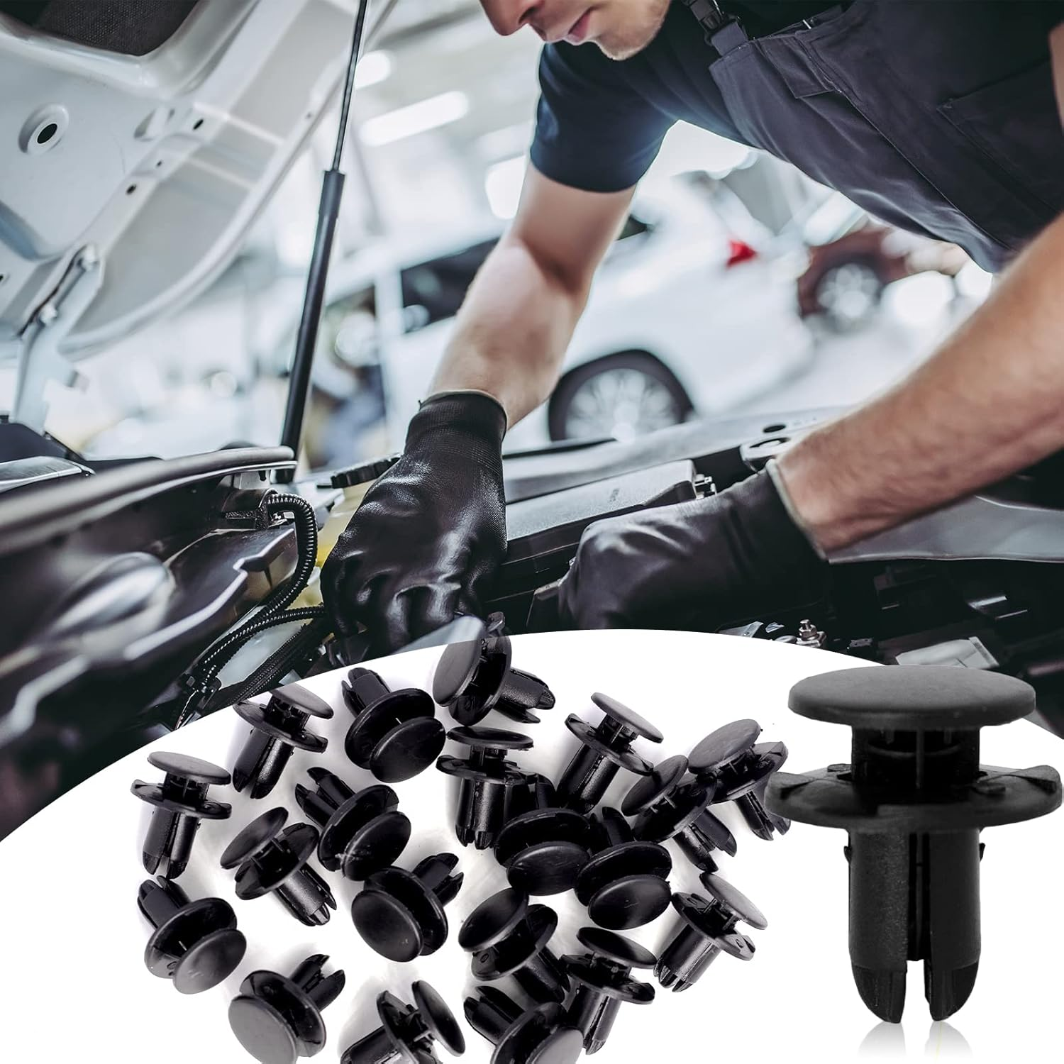 20Pcs Bumper Engine under Cover Fender Liner Fastener Push-Type Retainer Clip Compatible with Hyundai Kia Equus Genesis 86595-2T500 1420608250B image number 2