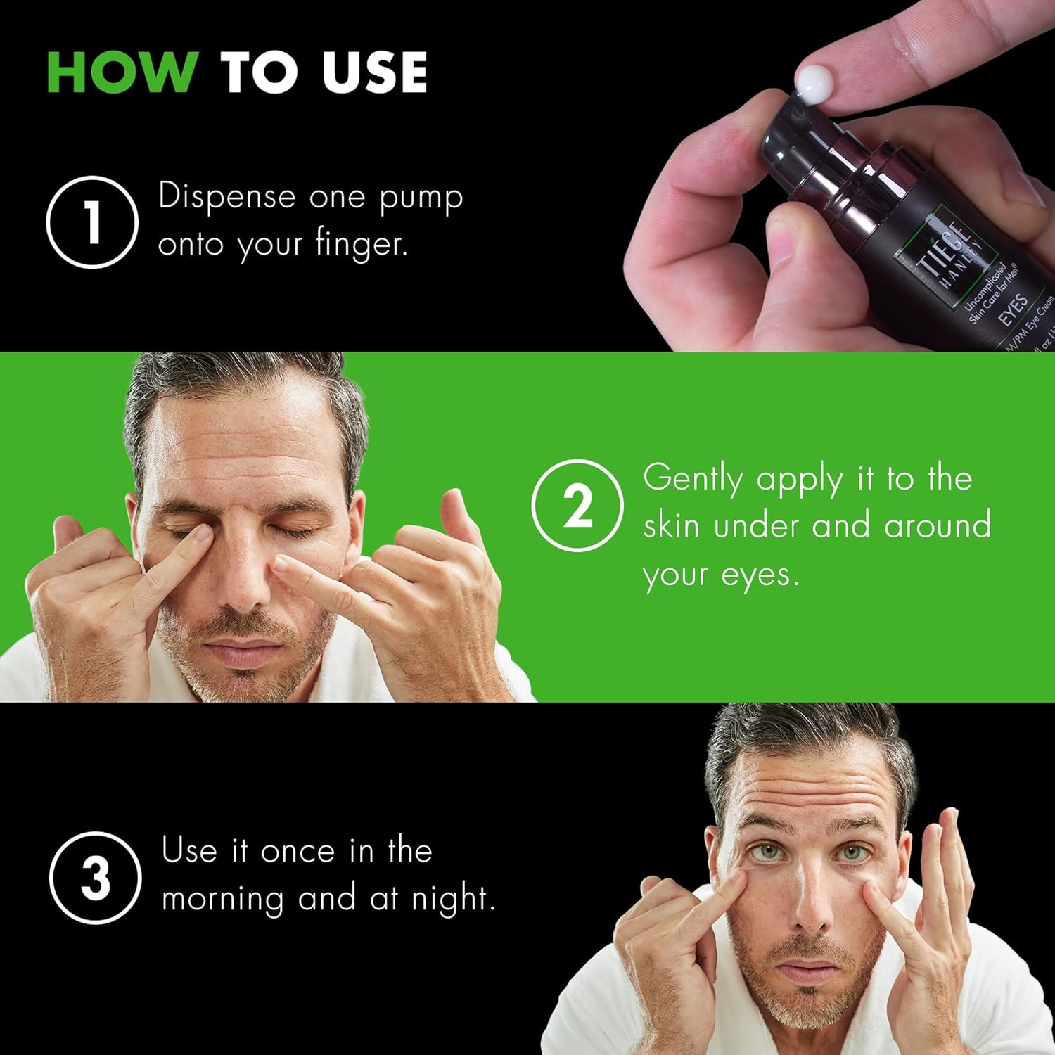 Tiege Hanley Eye Cream for Men, Morning and Night under Eye Cream with Hyaluronic Acid and Vitamin B3, Helps Reduce the Look of Dark Circles and Puffiness, anti Aging Men&rsquo;S Skin Care, 0.5 Oz image number 6