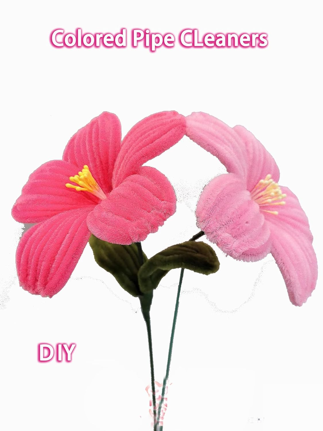 Pipe Cleaner Craft Set 5 Assorted Colors,Thick Fuzzy Chenille Stem Pipe Cleaners for DIY Craft Projects Christmas Tree Decorations image number 3