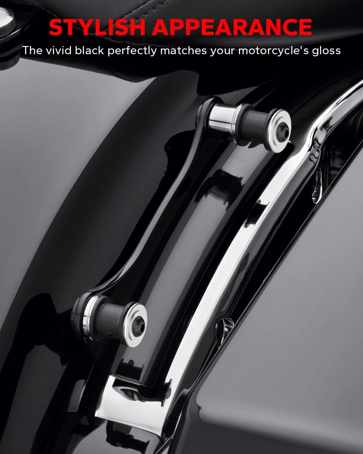 Vivid Black Metal 4 Point Docking Hardware Kit for Harley Road King Street Glide 2014-2017 - Chrome image number 5