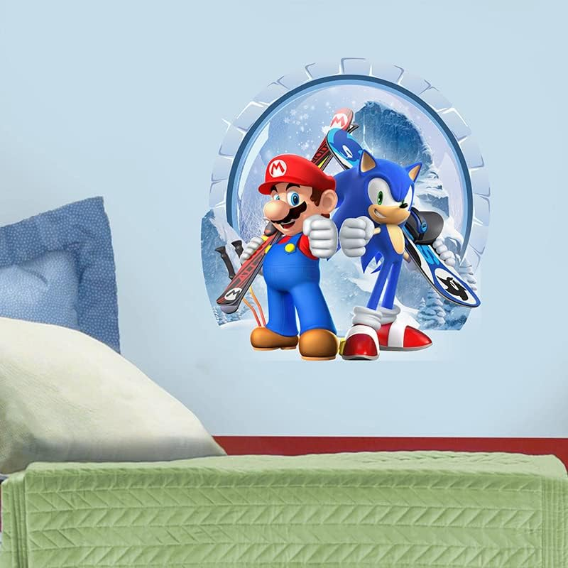 Boy Girl Wall Decor Kids Room Living Room Kitchen Creative Wall Stickers Removable Wall Art Mario Sonic the Hedgehog image number 3