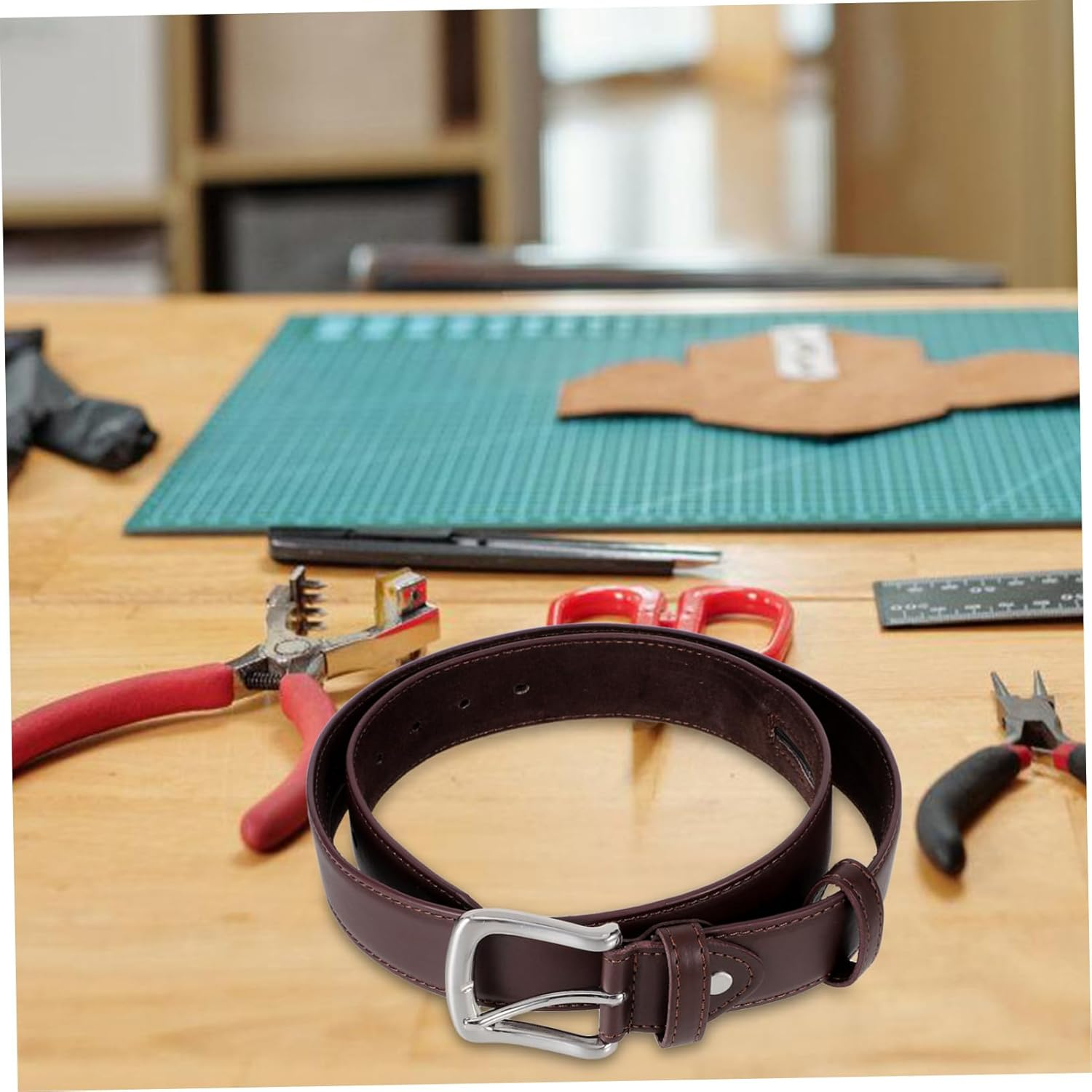 WOONEKY Mens Money Belt with Hidden Zipper Pocket Travel Accessories for Secure Storage of Valuables Durable PU Material Timeless Design Brown