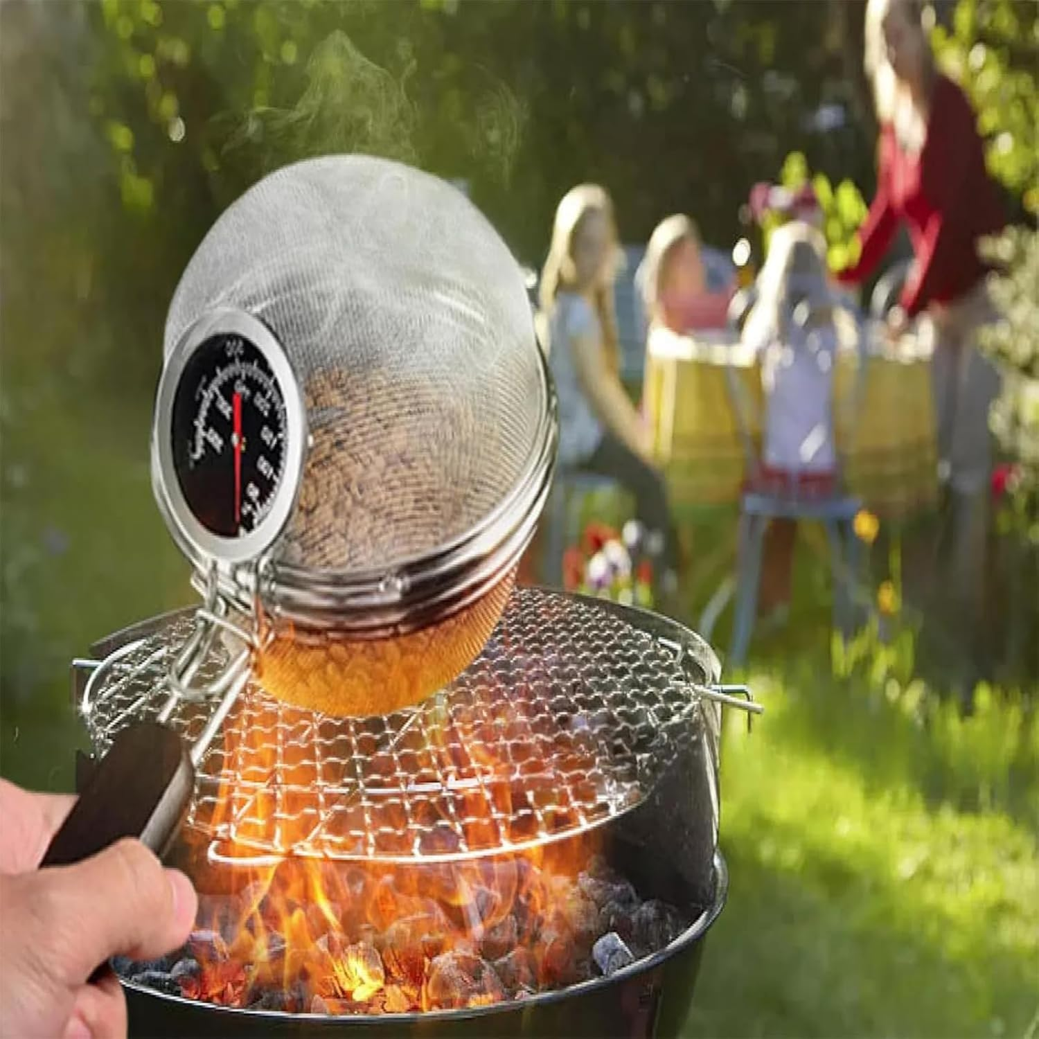 Cozioz Coffee Roasting Kit - Stainless Steel Hand Net with Thermometer for Home Bean & Tea Roasting