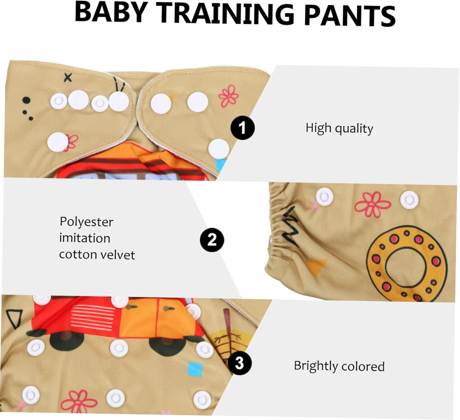 Unisex Diaper Pants Towelling Nappies for Newborns Alternative Born Raised Leak Design image number 6