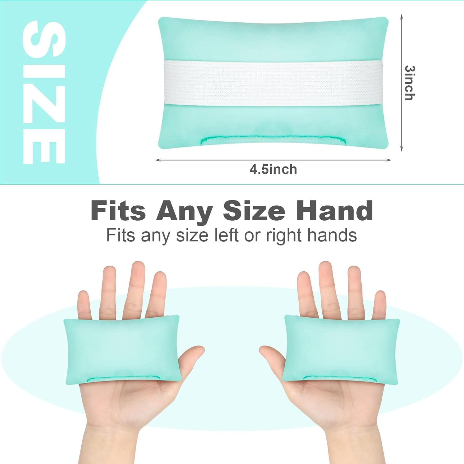 6 Pcs Palm Grip Soft Hand Contracture Cushion with Elastic Band Sweat Resistant Washable Hand Protector Physical Therapy Hand Exercisers for Right Left Finger