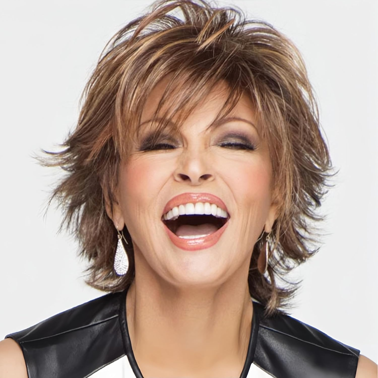 Short Gold Brown Curly Wigs with Blonde Highlight Brown Pixie Cut Wavy Wigs for Women Layered Synthetic Full Wigs for Daily Party,(With a Wig Cap) image number 4