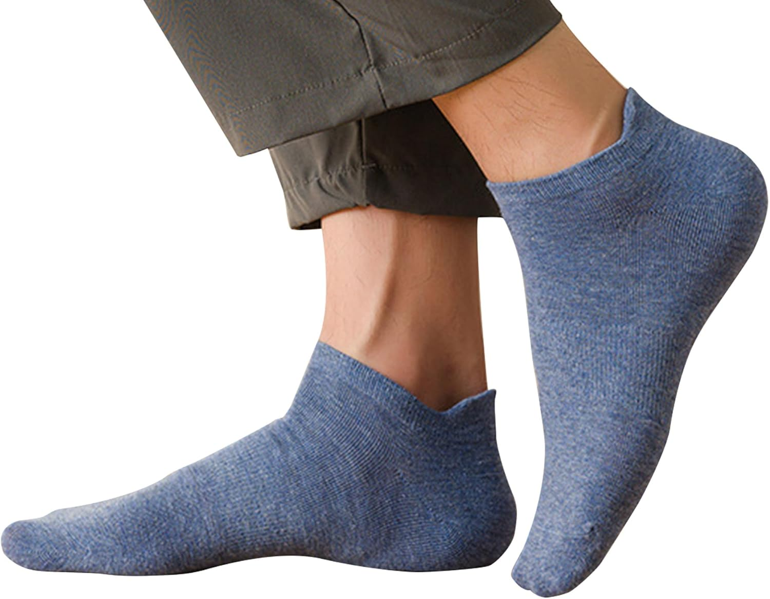 Dress Cici Men'S Extra Low Cut Socks with Tab, Cotton Ankle Socks (3 Pairs) - Black image number 4