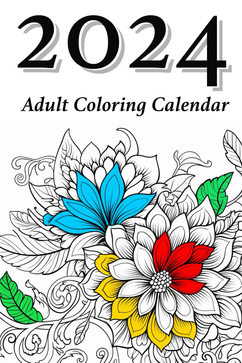 2024 Adult Coloring Calendar Book: 12 Months of Relaxing Pages for Adults and Teenagers Christmas Gift image number 1