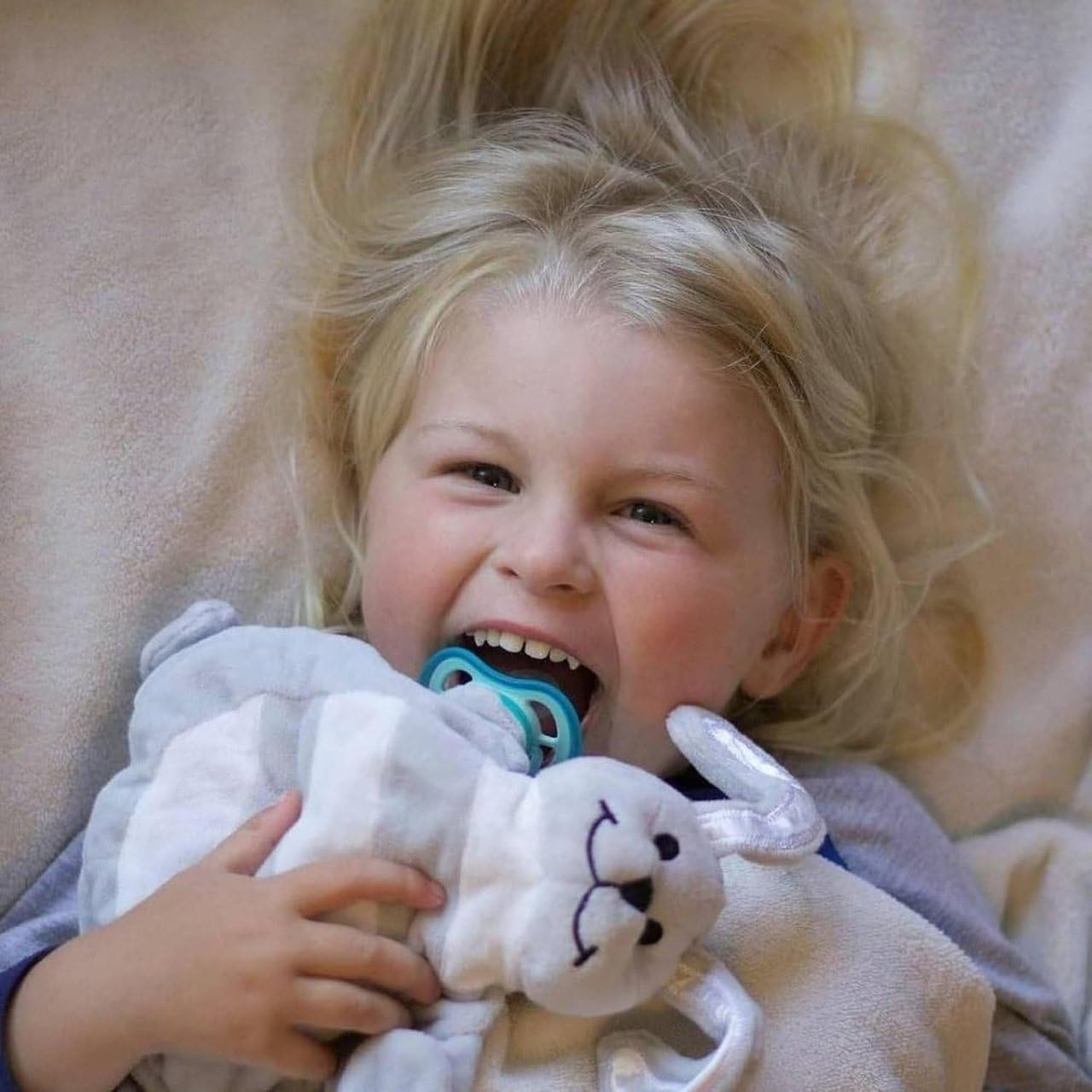 Sleepytot Baby Comforter Plush Toy | Dummy Holder & Teether Attachment | Soft, Machine Washable Newborn Sleep Aid | Perfect Baby Gift & Essential for Soothing |Grey Bunny image number 2