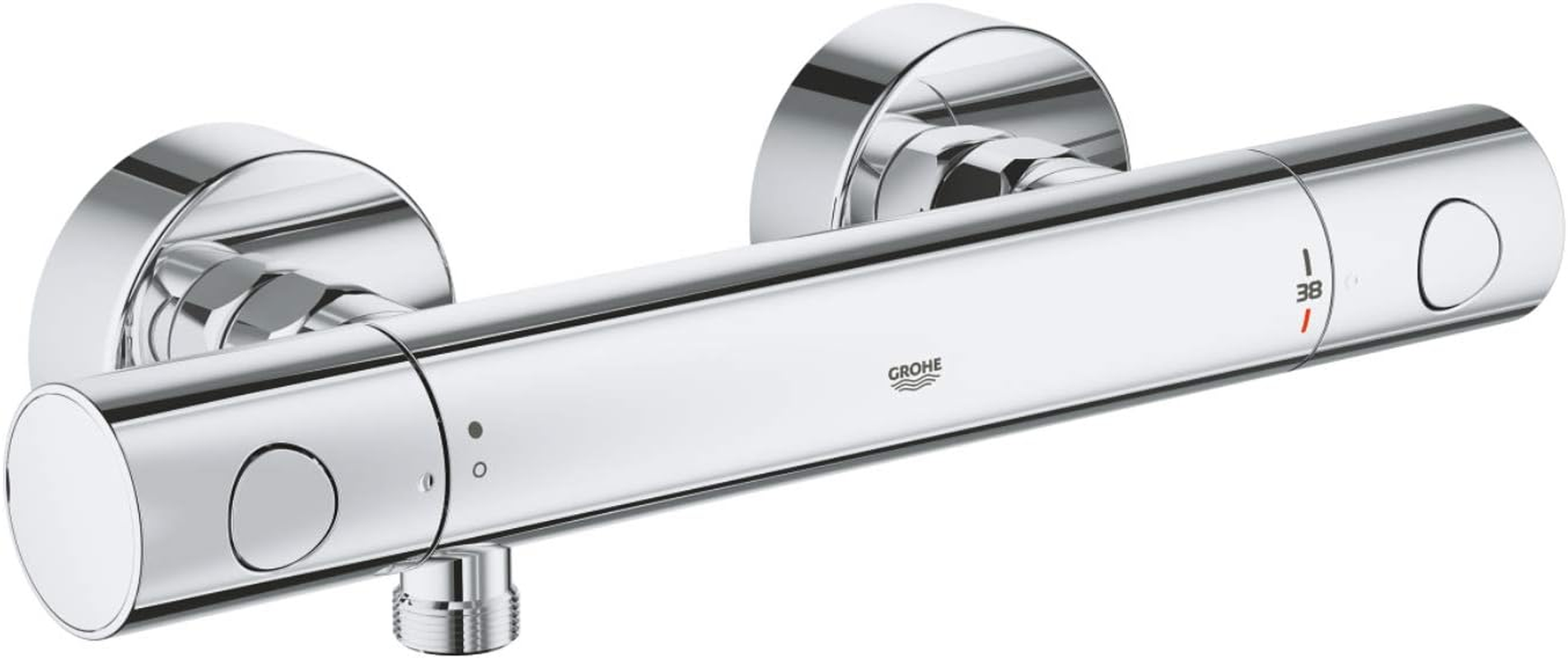 GROHE Grohtherm 800 34765000 Water-Saving Shower Mixer Tap (Thermostat for Always Constant Temperature, Scalding Protection at 38 &deg;C, Shower Mixer Tap with Water-Saving Button and Metal Handles image number 1