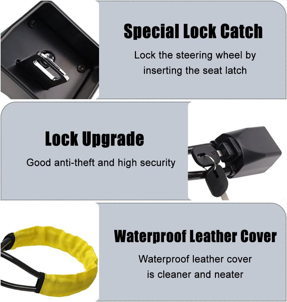 ASUBHA Steering Wheel Lock, anti Theft Car Device, Seat Belt Lock, Universal Fit for Most Vehicles, Suvs image number 6