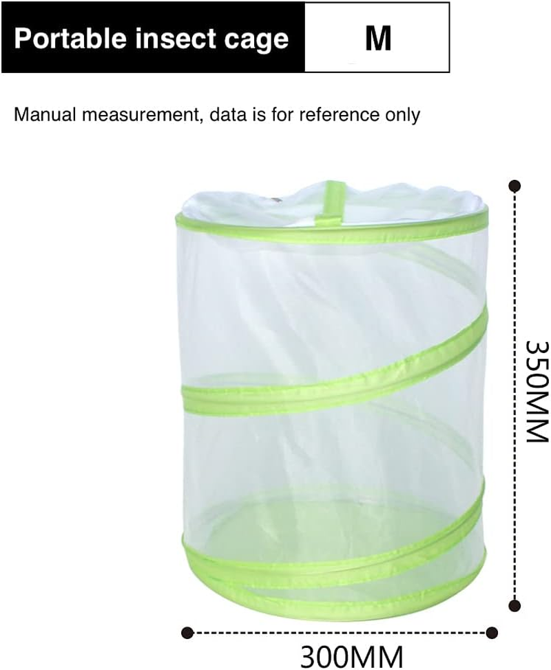 Pop-Up Cylinder-Shaped Insect Observe Cage Butterfly Habitat Cage (M)