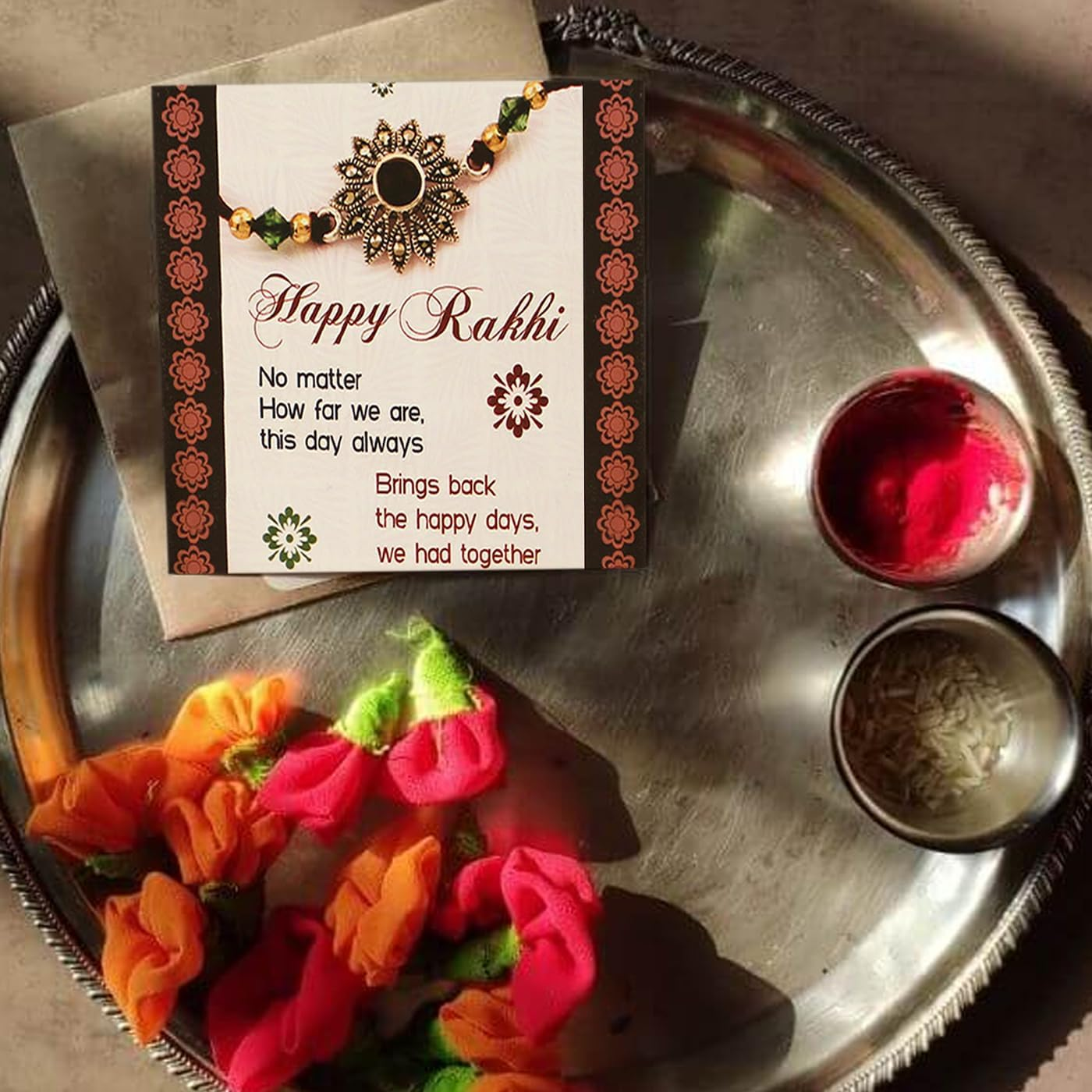 TIED RIBBONS Rakhi for Brother with Gift | Ceramic Coffee Mug (10 Oz) | Mini Card | Roli Tikka - Designer Rakhi | Raksha Bandhan Bracelet for Brother Gift image number 1