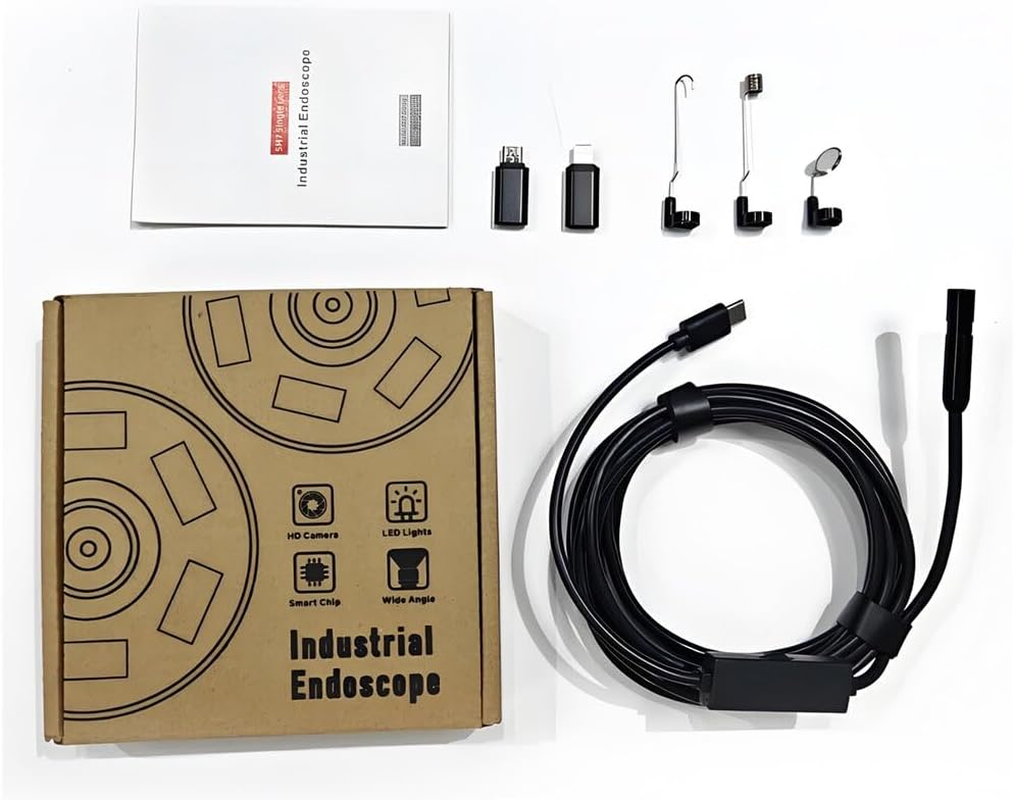 Endoscope Camera with Light, 5M Semi-Rigid Cable Endoscope with Snake-Style, 8Mm 1920P HD Inspection Camera with IP67 Waterproof Rating and 8 Adjustable Leds, Inspection for Ios and Android image number 5