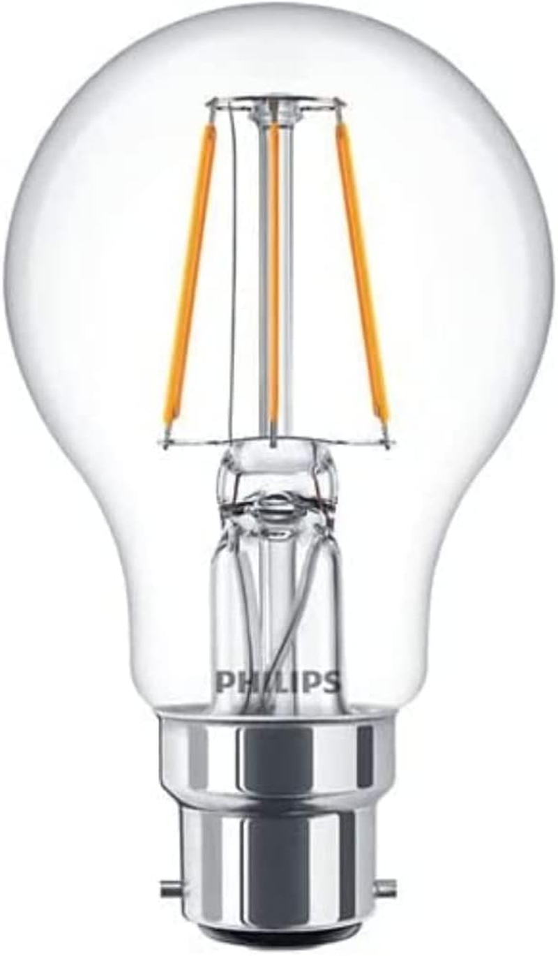 Philips LED Classic A60 Clear Light Bulb [B22 Bayonet Cap] 40W, Warm White 2700K, Non Dimmable image number 1
