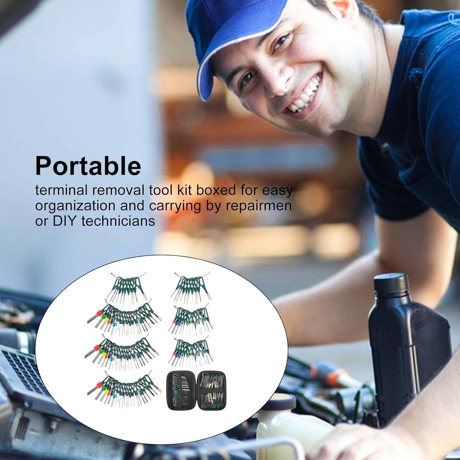 Gupcaqosjw Terminal Removal Tool Kit - Terminal Ejector Kit for Car - 172X Electrical Connector Pin Removal Tool Kit, Pin Extractor Terminal Release Tool Set for Car image number 1