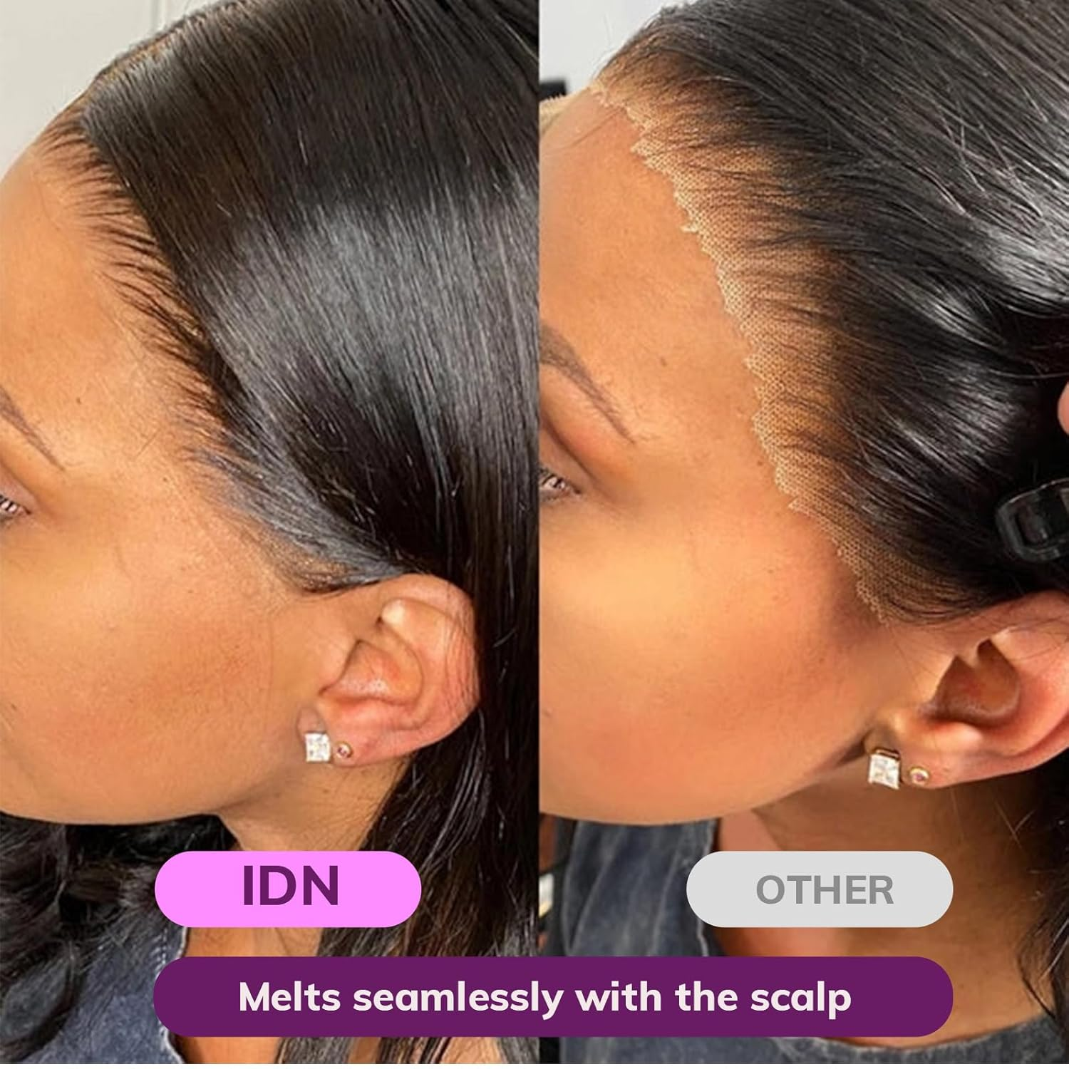 IDN BEAUTY Skin like HD 13X4 Lace Frontal Body Wave Only Human Hair Closure Bleached Single Knot HD Closure 0.1Mm Ultra Thin Lace Pre-Plucked Hairline 50Cm image number 2