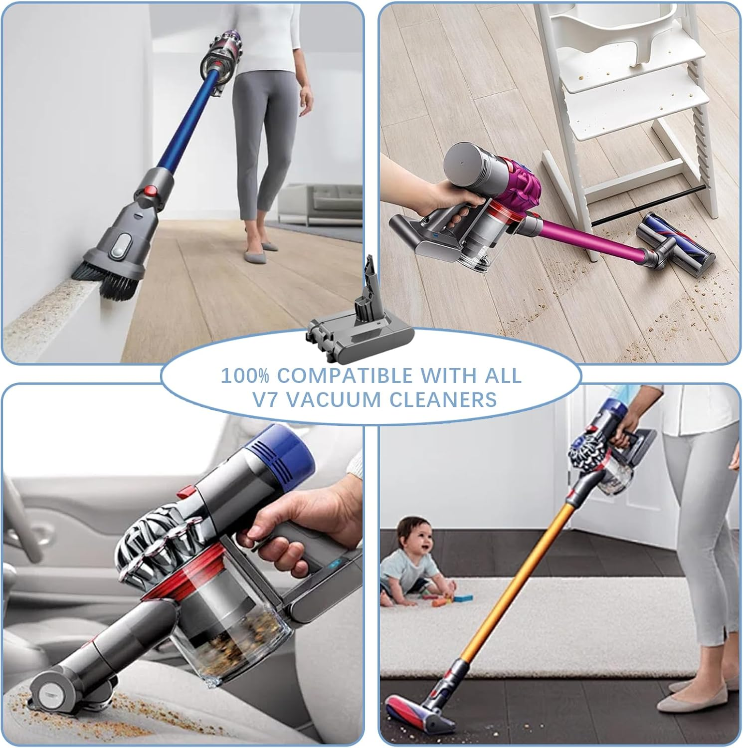 LEIPURUI 21.6V 4600Mah Battery Replacement for V7 Animal V7 Absolute V7 Motorhead Pro V7 Trigger V7 Fluffy V7 HEPA Li-Ion SV11 Post & Pre Filter & Screwdriver & Screws & Brush image number 5