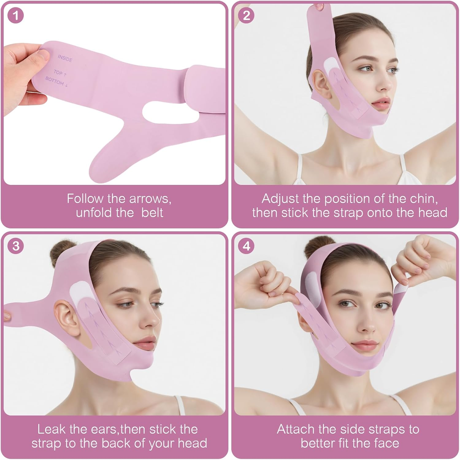 Jenchrysm Chin Strap for Sleeping - Jawline Shaper with 3D Design & Graphene Material,Double Chin Reducer to Prevent Sagging & Shape Vline Face - Double Chin Eliminator - Gifts for Women image number 2