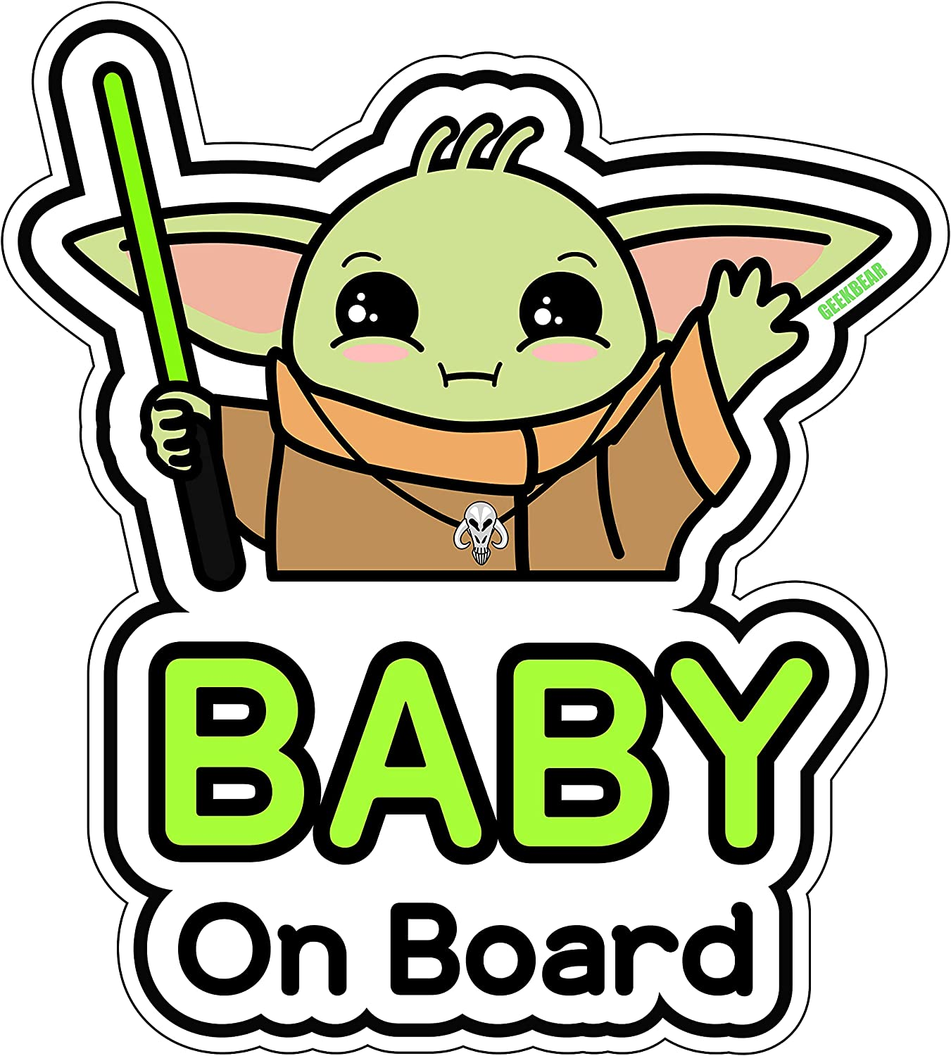 GEEKBEAR Baby on Board Sticker for Cars - Magnet, Sign, Decal - Cute and Funny Baby in Car Sticker (05. Cute Alien Boy) image number 5