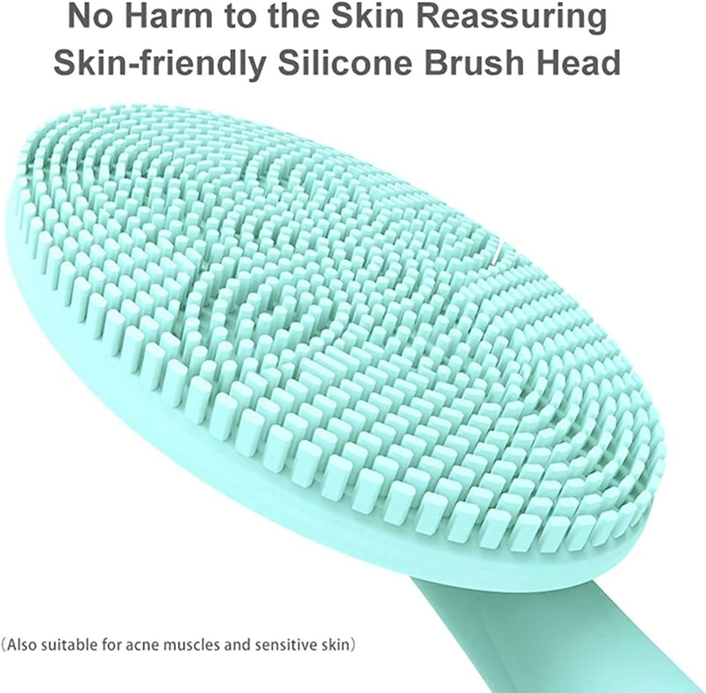 Sonic Facial Cleansing Brush, Lyrzzey Portable Handled Face Cleansing Brush with 5 Adjustable Speeds Vibrating Rechargeable Face Cleansing Brush for Deep Cleaning Gentle Exfoliating Massaging(Blue) image number 4