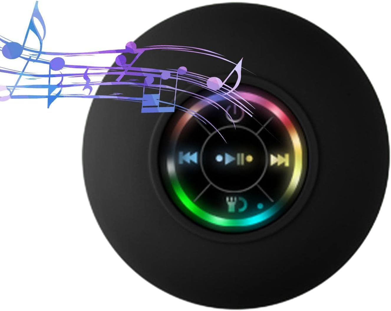 Generic Black Waterproof Speaker | Wireless 5.0, Portable, Rechargeable, Bluetooth, USB, for Bathroom, Tablet, Smartphone, Laptop image number 2