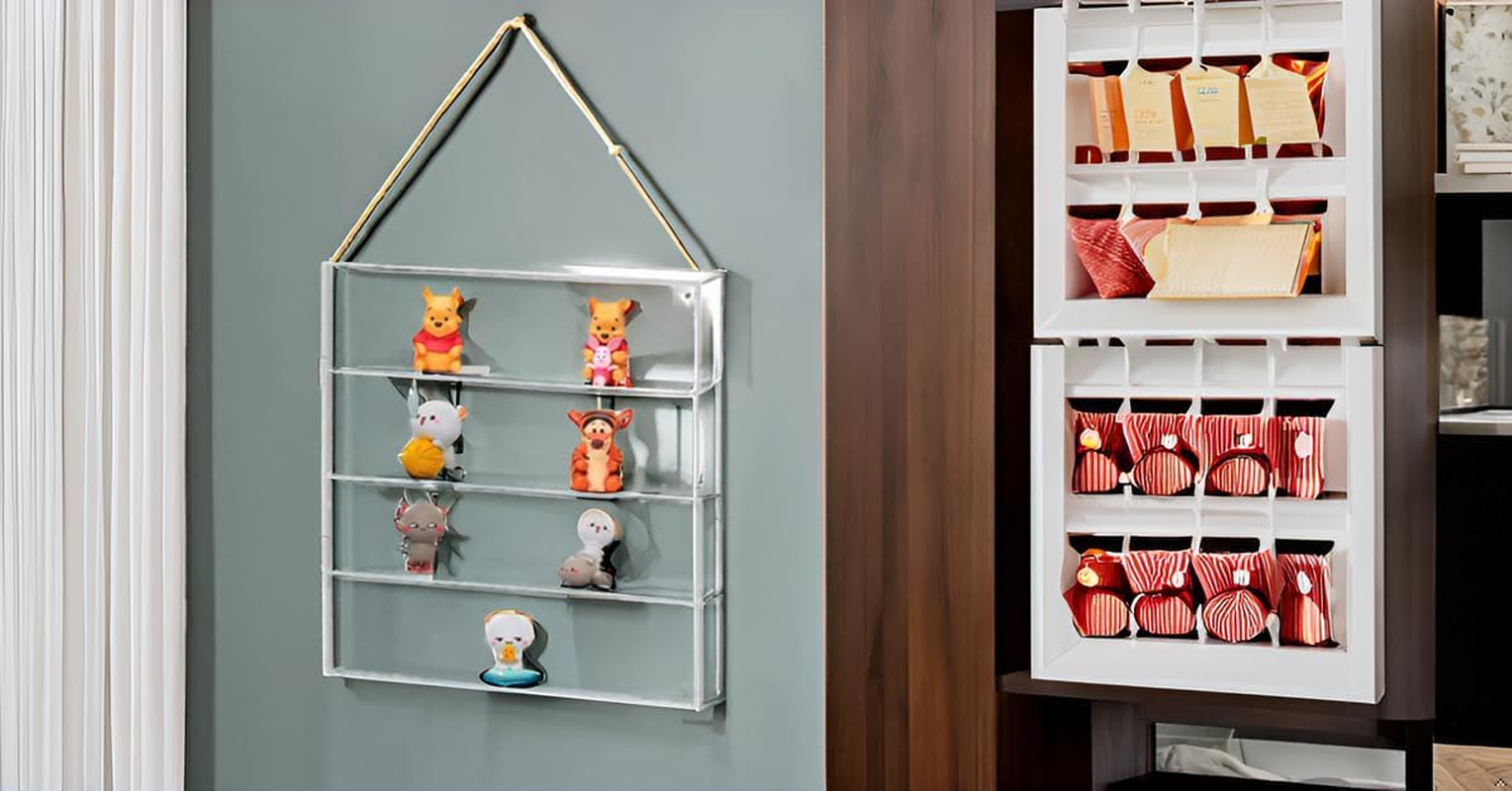 Acrylic Display Case Clear Showcase Cabinet with Door Wall Mounted Collection Shelf Dustproof Box Organizer for Mini Toys , Collections, Stone, Amiibo.Suit for Figures within 3 Inch Height image number 6