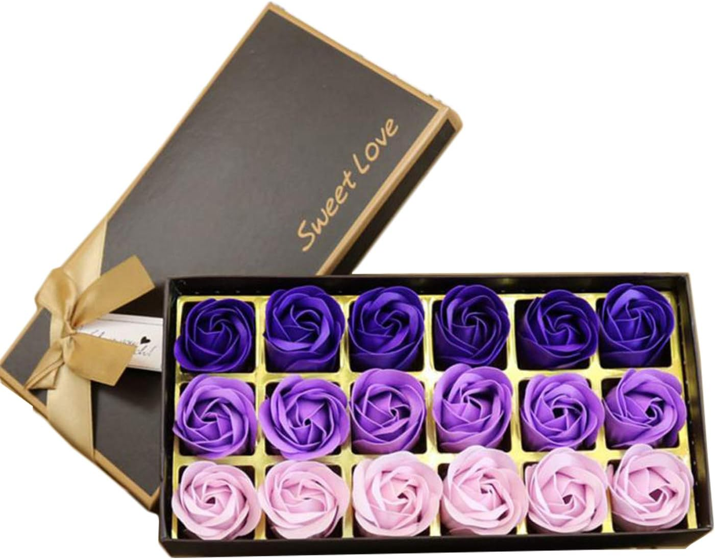 18 Pcs Floral Scented Bath Soap Rose Flower Petals (Purple)
