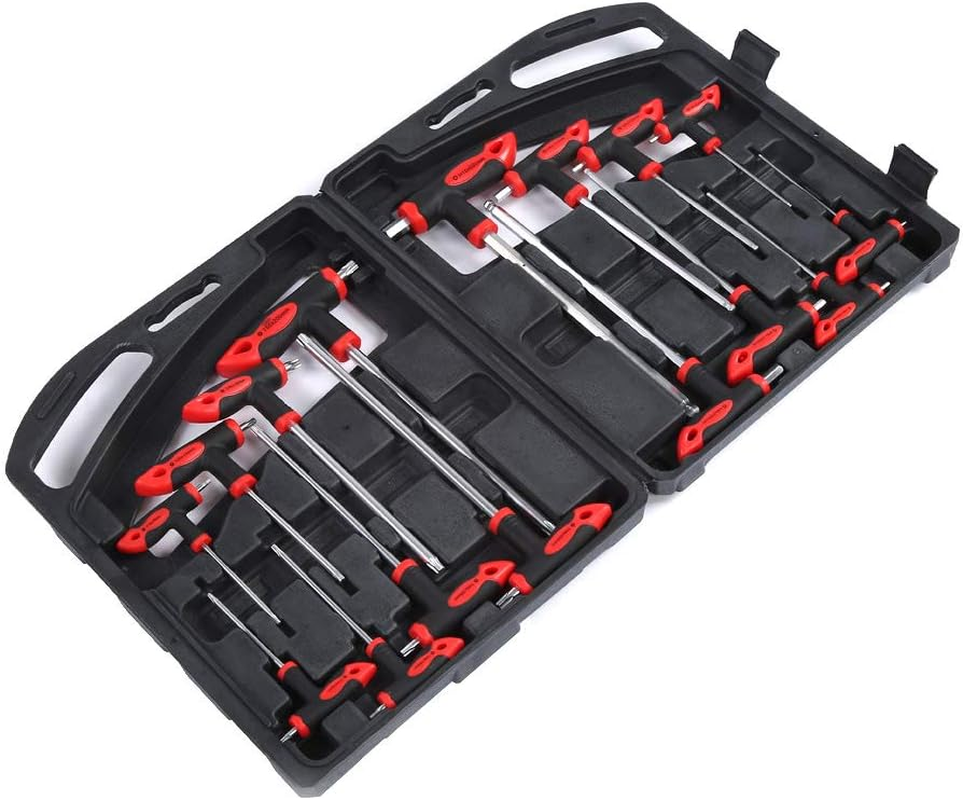 Shenruifa 16 Pcs Cr V T Handle Ball End Hex Key Wrench Set, Ergonomic Star Key Set, for Automotive, Machinery, and Repair Equipment image number 2