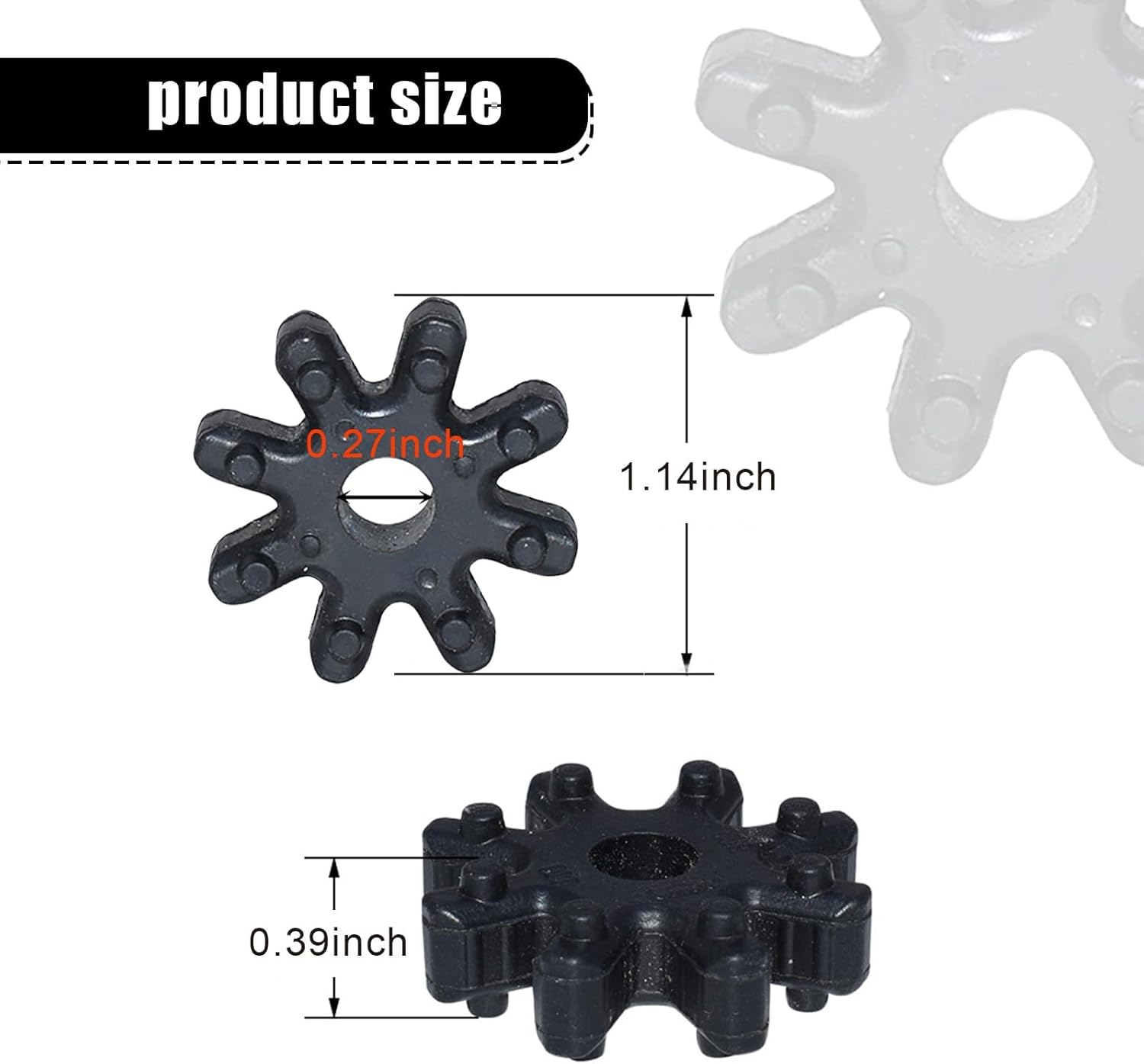 2 PCS 56315-2K000FFF Flexible Steering Coupler Replacement, Automotive Power Steering Coupler, Plastic Steering Coupling Steering Column, Compatible with Hyundai Kia (Black) image number 2