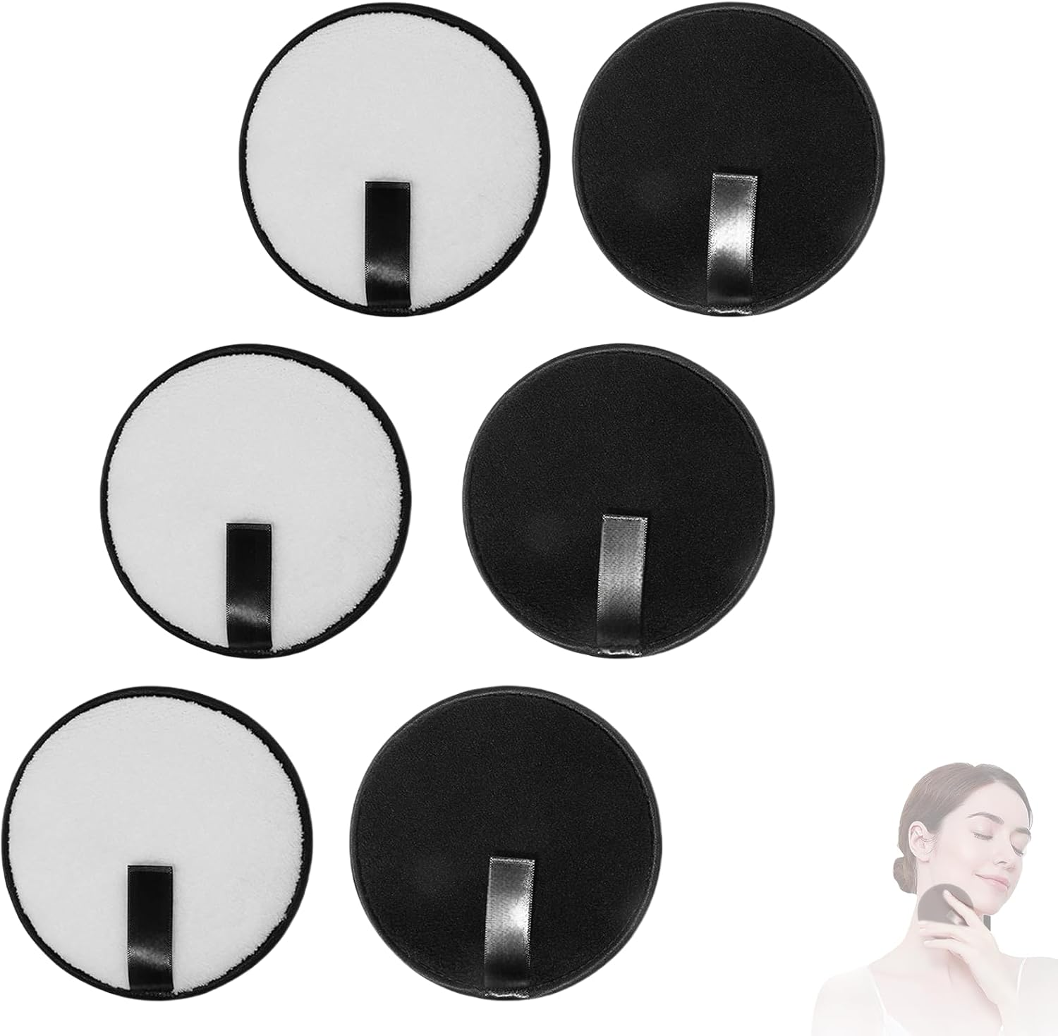 Rylaxzon Reusable Makeup Remover Pads, Face Halo Microfiber Cotton Rounds, Eco-Friendly, Gentle & Effective Face Cloths, Reusable Makeup Remover Pads (6Pcs) image number 4