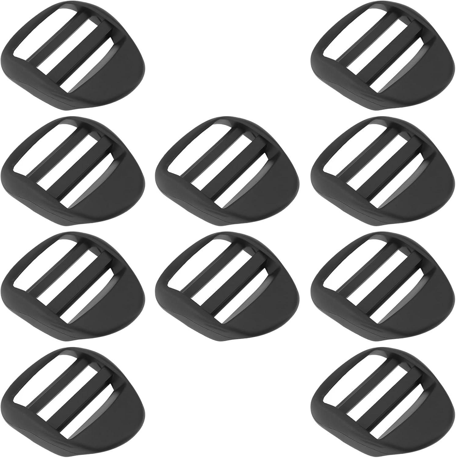 SG Store 10Pcs 1 Inch 25MM Plastic Ladder Slider Adjustable Lock Buckles Tri-Glide Slide Clips for Backpack Strap Belt Replacement and Outdoor Gear Repair image number 4