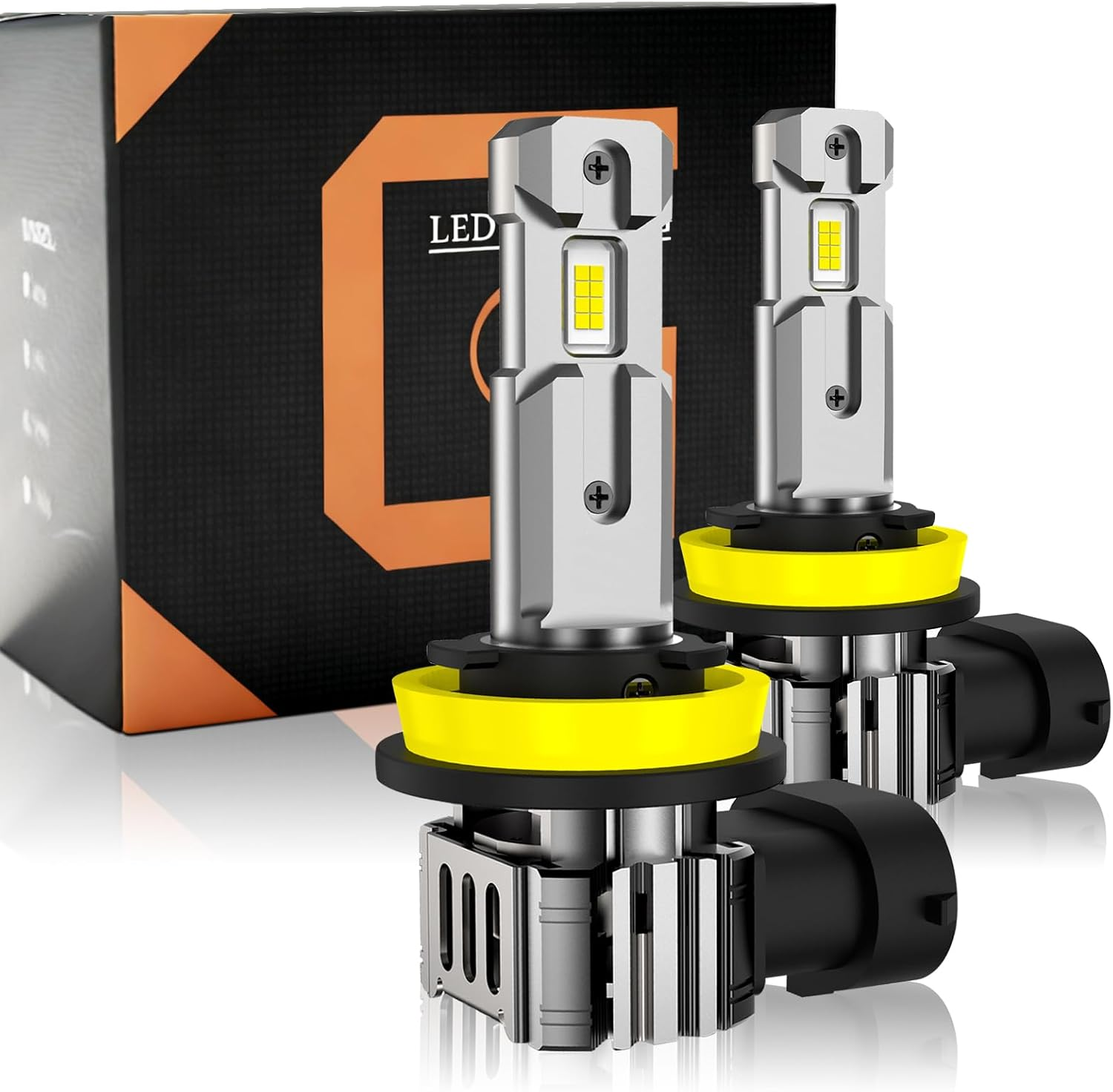 Pacify 2 Pack H11/H8/H9 LED Headlight Bulbs 40000LM, 700% Super Bright Light Bulbs 6500K Xenon White, Plug and Play Mini Size H11 H8 H9 LED Bulbs for Car Headlights (H11 H8 H9) image number 1