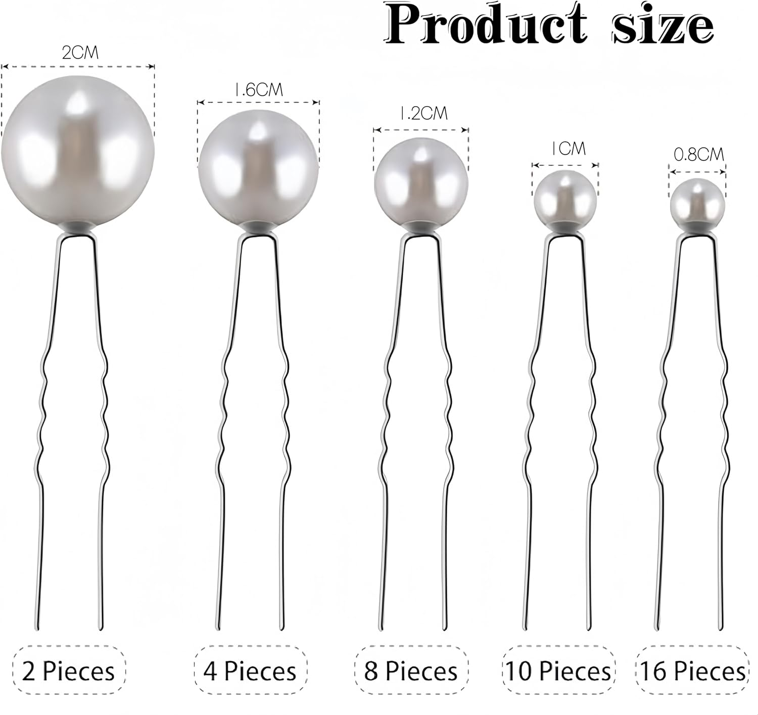 Linjhokbs 40PCS Pearl Hair Pins,Bridal Wedding White Pearl Hair Accessories Bobby Clips for Brides Bridesmaids Girl Women image number 3