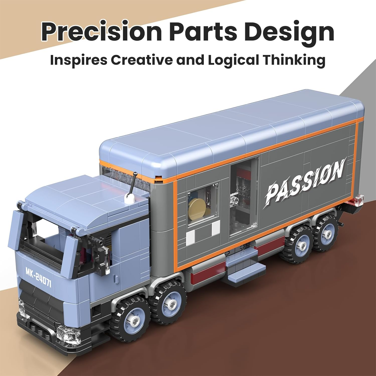 Mould King 24071 Heavy Duty Motorhome Truck Model Building Block Kit, Creative Technology Truck Clamping Building Blocks Set, Car Model Block, Suitable for 8+ Children/Adult/Collectors (615 Pieces) image number 2