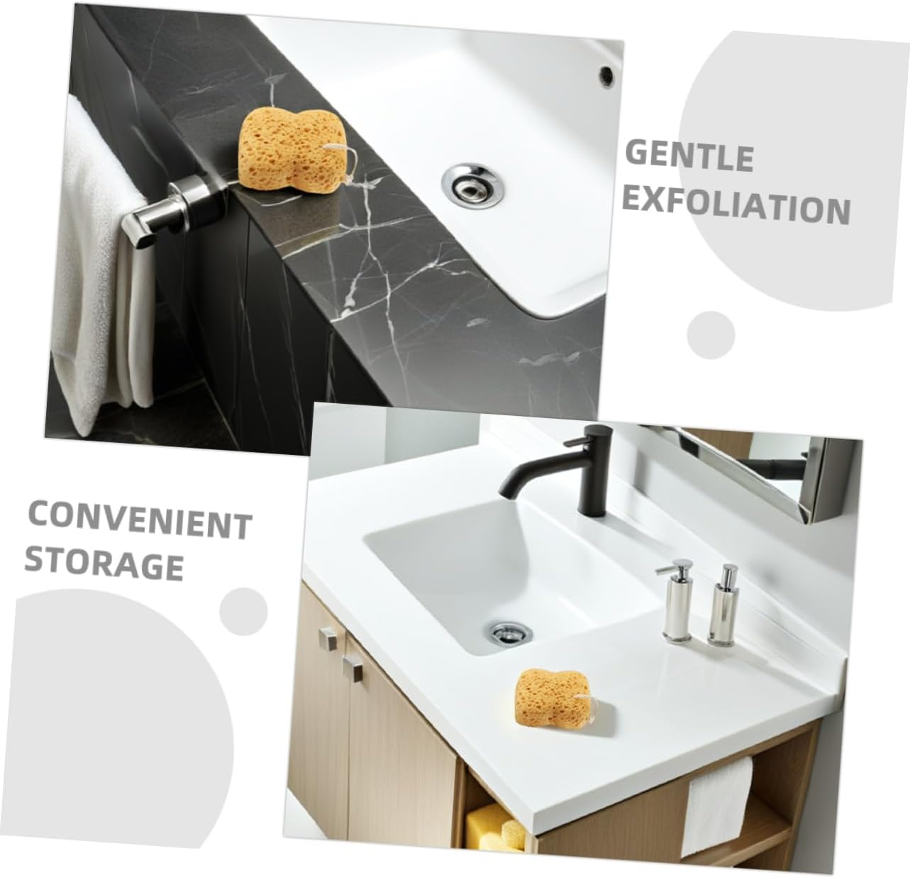 Natural Sea Sponges Shower Scrubber 2 Pack Soft Exfoliating Bath Sponge for Gentle Skin Care and Home Use Light Brown image number 6