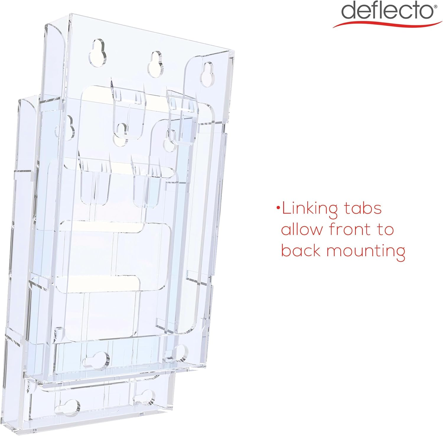 Deflecto Lit-Loc Literature Holder Modular Wall-Mountable A4 Clear Ref DE772001 image number 5