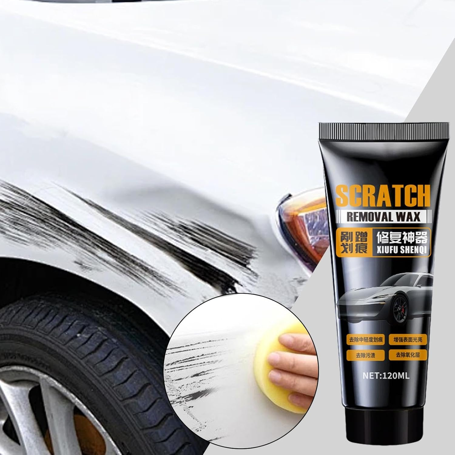 Car Scratch Remover Wax | 4.05Oz Car Scratch Repair Polishing Wax | Auto Scratch Repair Liquid Auto Paint Restorer General Scratches Coating Repair image number 6