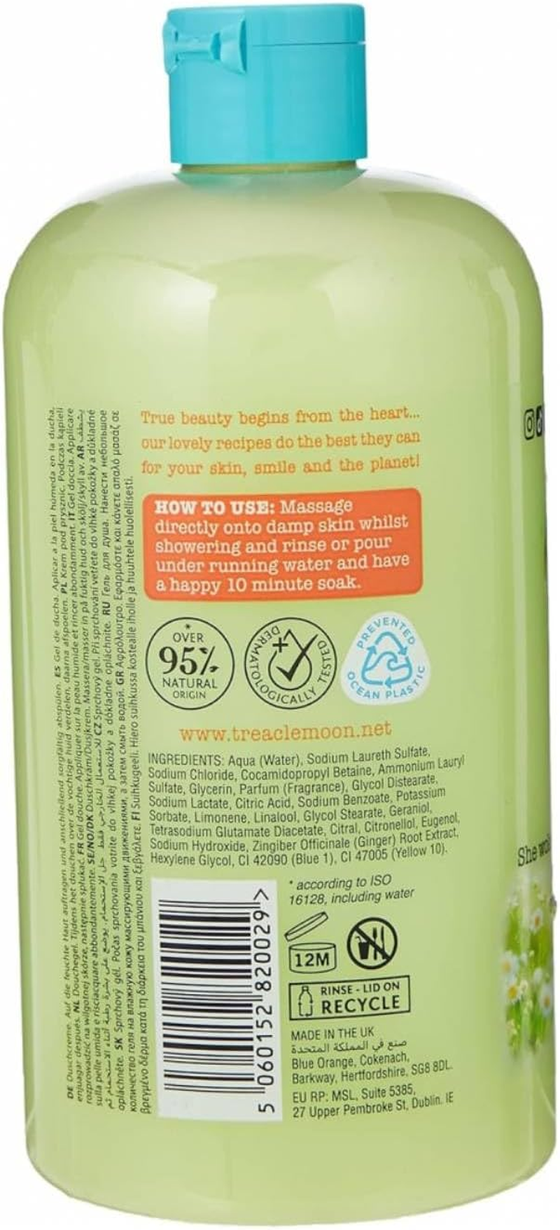 Treaclemoon One Ginger Morning Bath and Shower Gel, 500 Ml image number 4