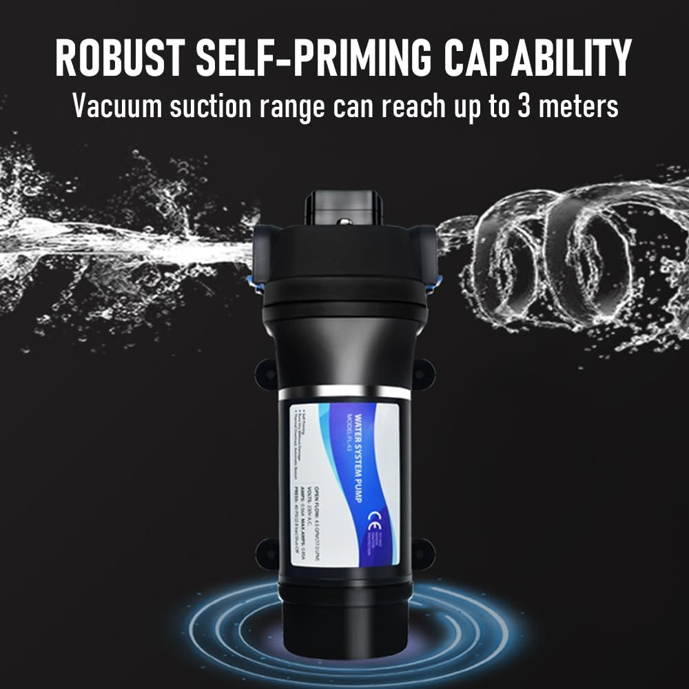 ALSTON 230V High Pressure Water Pump Diaphragm Self Priming 40PSI 4.5GPM 17L per Min for Agricultural Irrigation Cooling Water Circulation Liquid Transfer image number 5