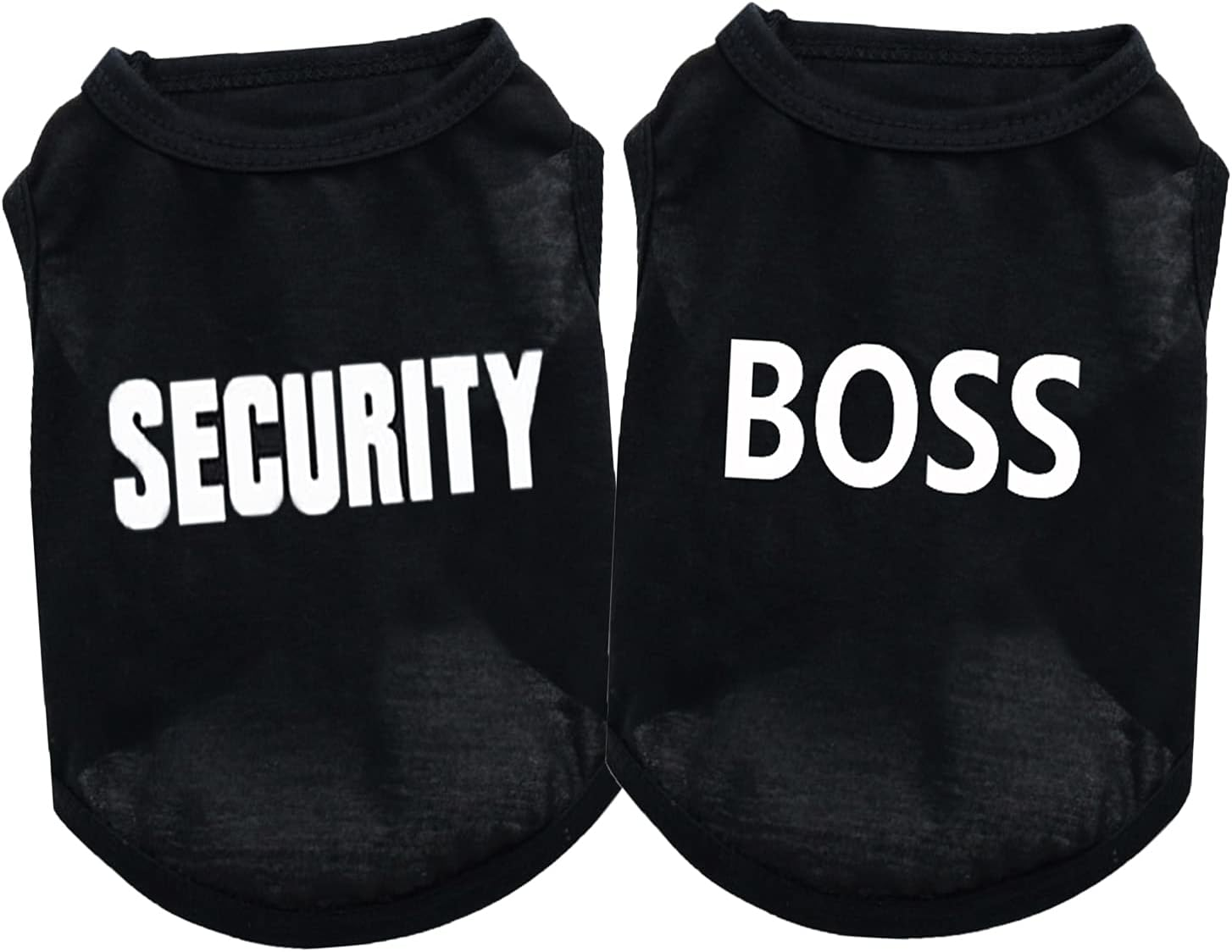 2Pack Security Costume Cotton Dog Shirt for Small Boy Pet Clothes Boss/Security Puppy Black Vest T-Shirts Cat Top Tee Breathable Stretchy image number 6