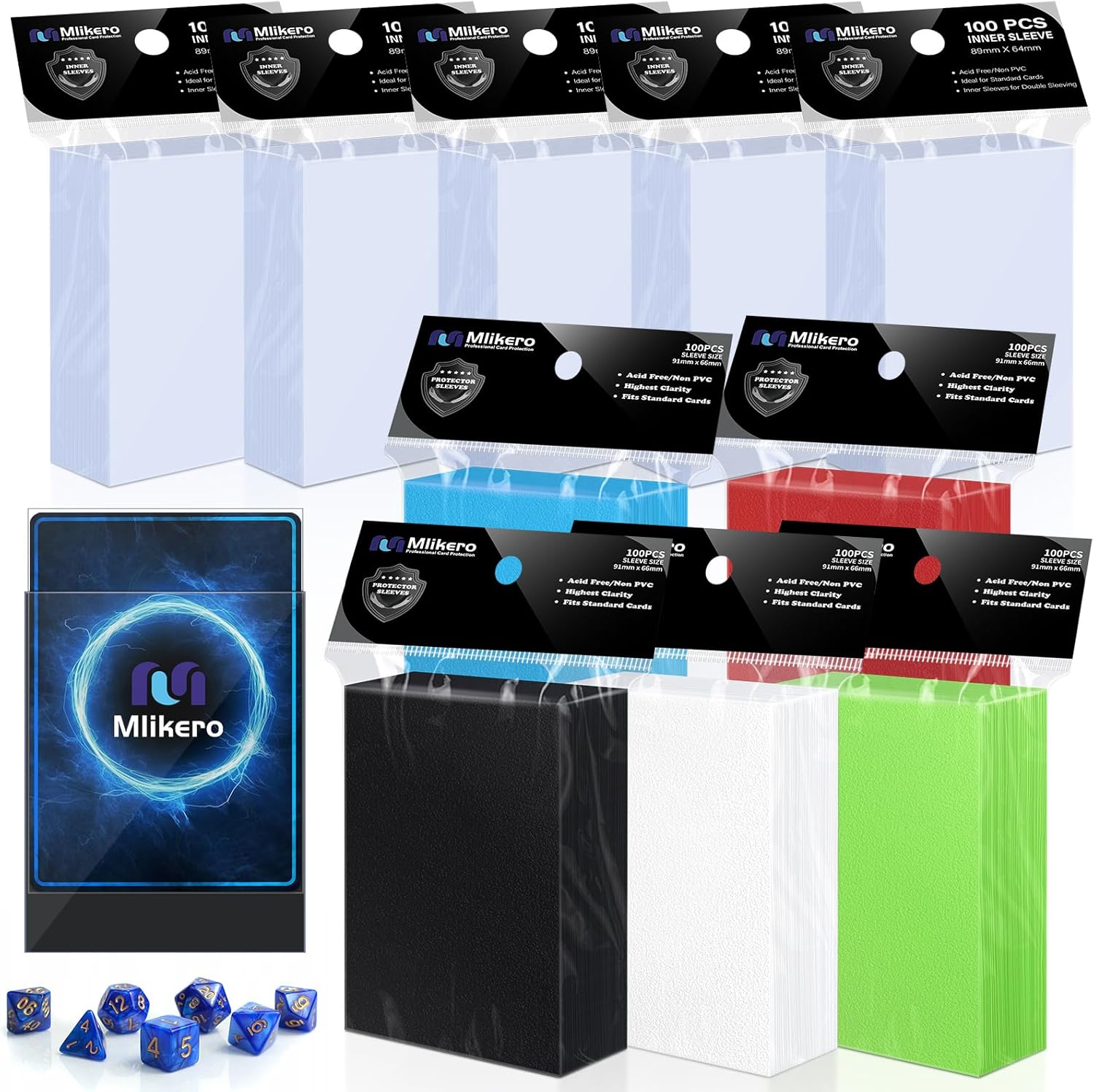 500 Count Matte Card Sleeves - Deck Protectors for MTG, Baseball, Sports & Game Cards (Matte Blue)