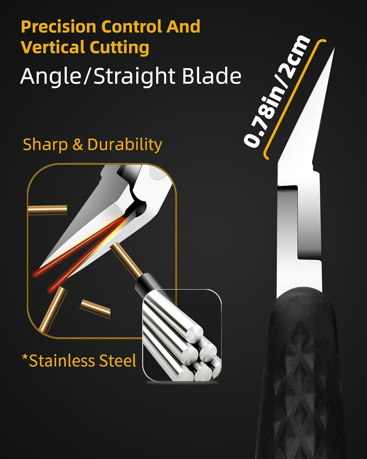 EBEWANLI Ingrown Toenail Clippers, Slanted Straight Blade Toe Nail Clippers for Ingrown Nails or Fingernail, Stainless Steel Nail Scissors Cutter, Angled Nail Nippers for Seniors, Men, Women image number 3