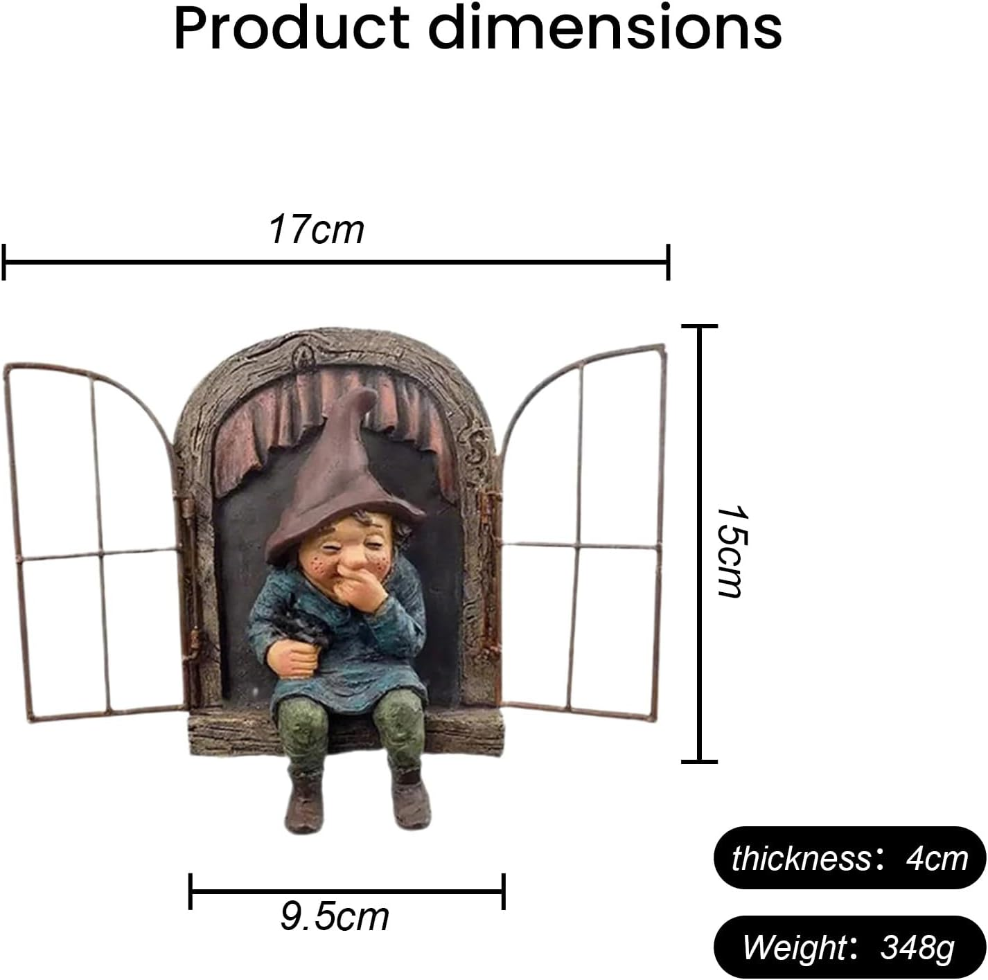 7 Inch Elf Out the Door Tree Hugger, Garden Gnome Statue，Elf Out the Door Tree Hugger,Funny Garden Tree Decoration， Patio Yard Lawn Porch Decoration, Women image number 2