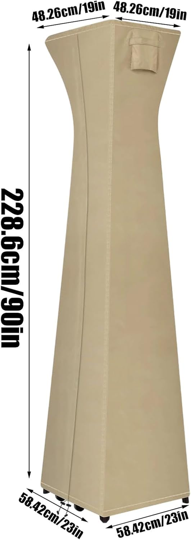 Outdoor Patio Heater Cover - with Zipper Waterproof Uv-Resistant Dust-Proof Outdoor Protector | outside Patio Heater Cover Protector - for Lawn Deck Tan Garden Yard image number 6