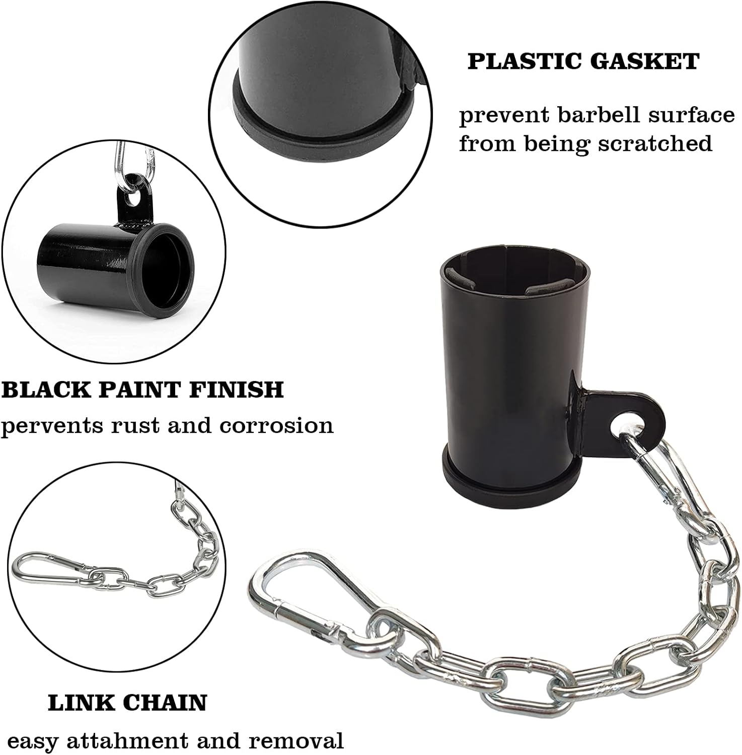 Favuit T-Bar Row Platform 27" Tricep Rope Pull Down-Landmine Eyelet Attachment with Chain Fits 2" Olympic Bar Heavy Duty Coated Nylon Rope with Solid Rubber Ends for Home Gym image number 6