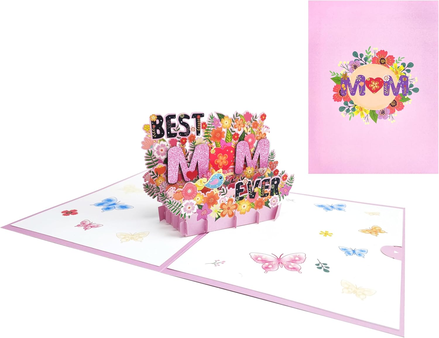 Best Mom Ever Pop up Cards, Flower, 3D Greeting Cards Gift, for Birthday, Mothers Day, Anniversary, Valentines Day, Mom, Stepmom, Mother in Law, 5X7 - Includes Envelope and Message Note image number 4